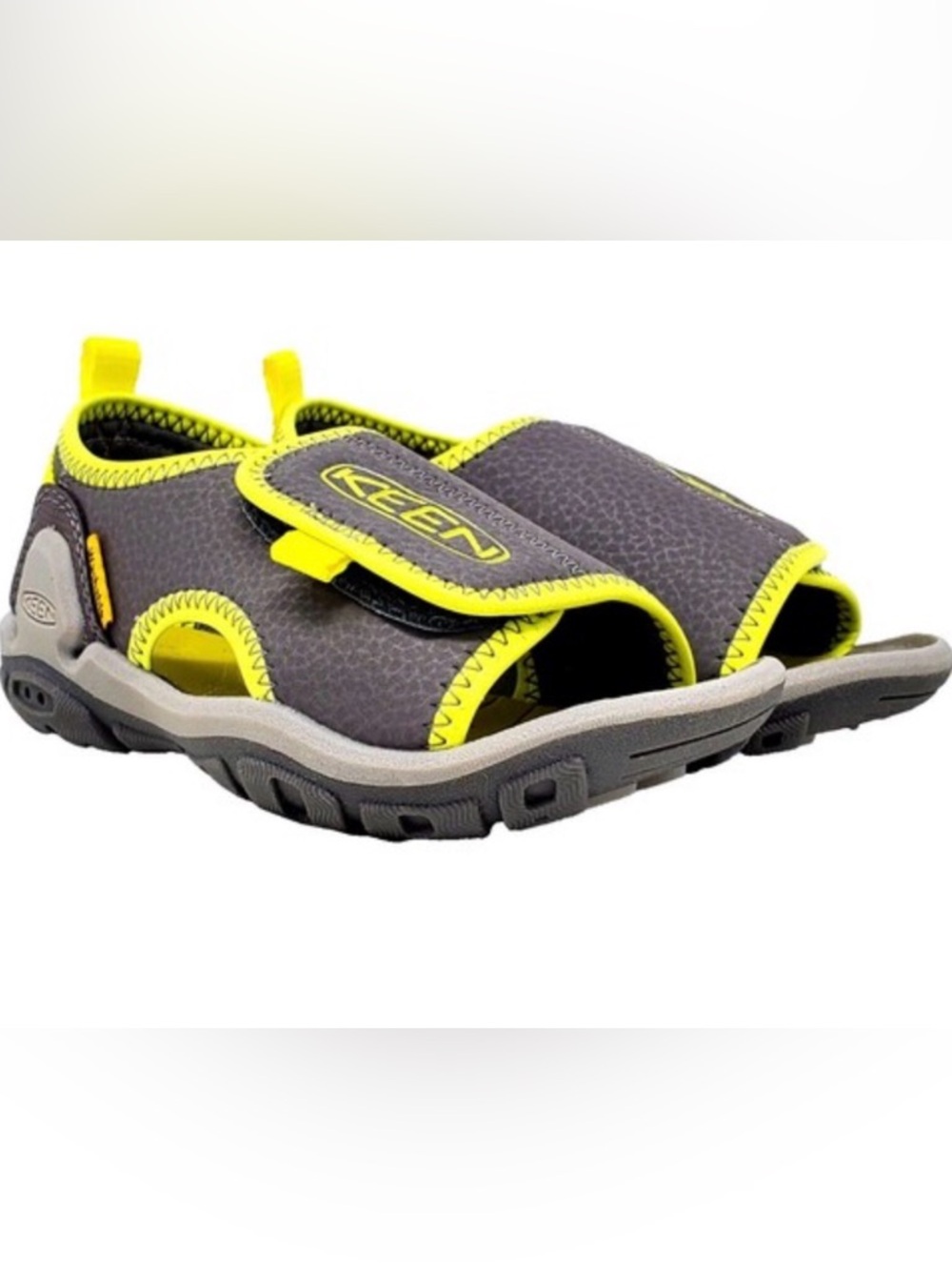 KEEN Kids Gray and Yellow Hook-and-Loop Sandal Size 7